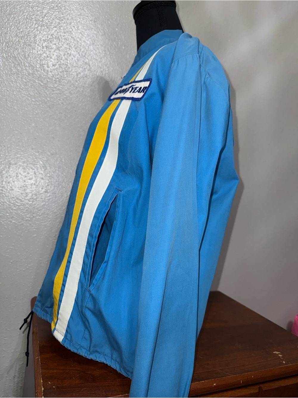 Blue Racing-Stripe Bomber Jacket - Picture 4 of 4